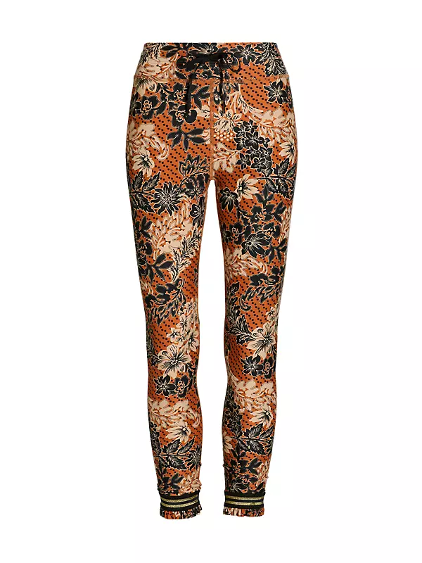 Batik-Inspired Floral Mid-Rise Pants