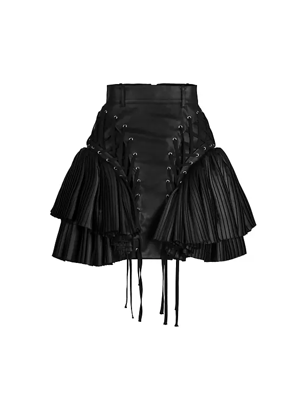 Topolina Waxed Denim Mini Skirt