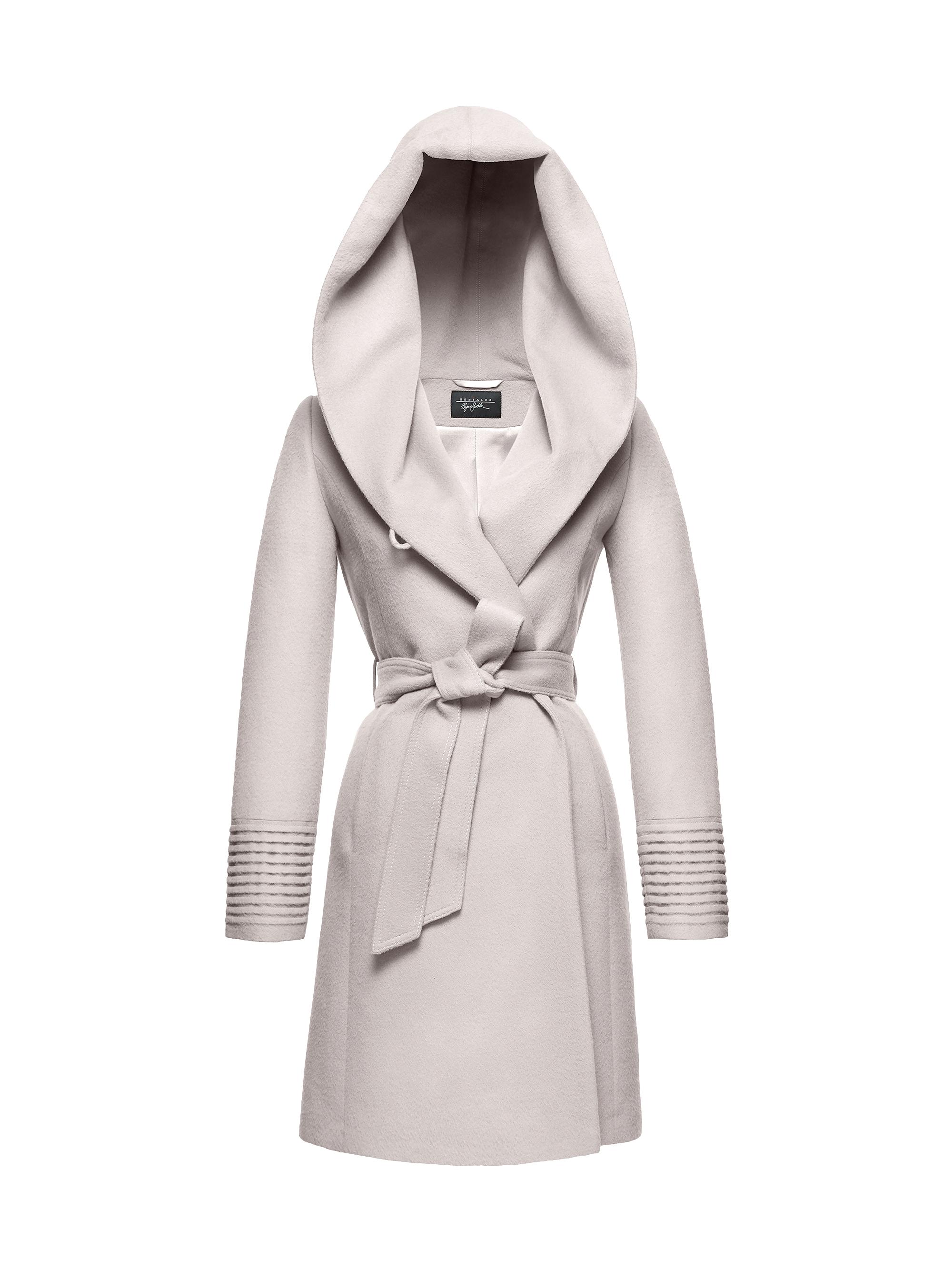 Sentaler Women's Mid-Length Hooded Wrap Coat - Bleeker Beige
