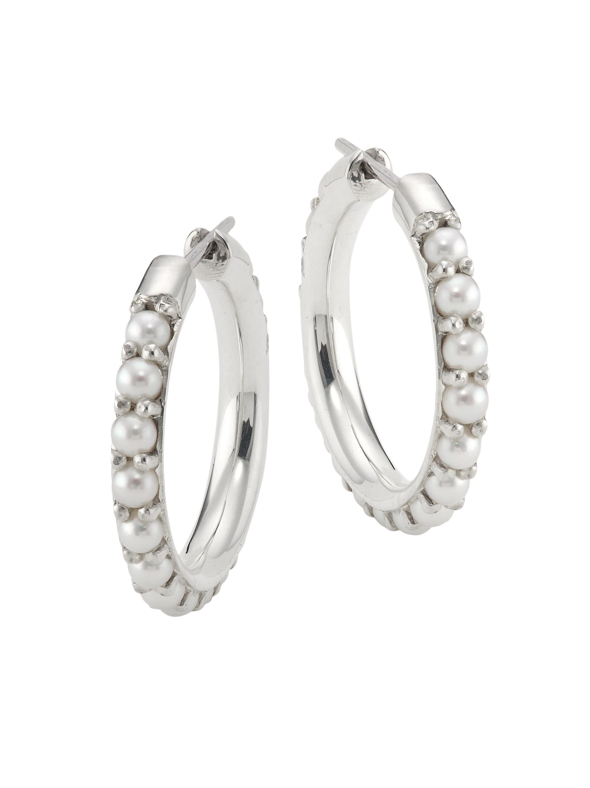 Spinelli Kilcollin Women's Sterling Silver & Akoya Hoops - Silver