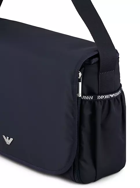 Emporio Armani Women Light Blue Leather Mini Crossbody Bag
