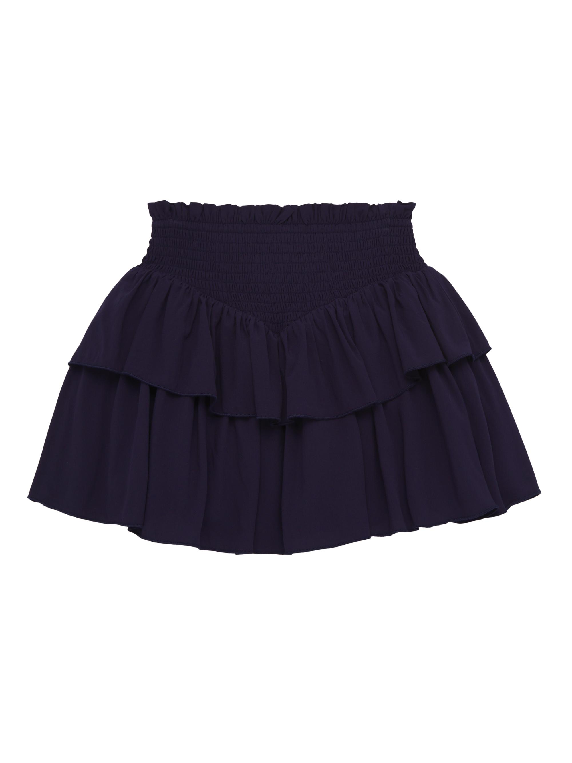 KatieJ NYC Girl's Brooke Tiered Ruffle Skirt - Evening Blue