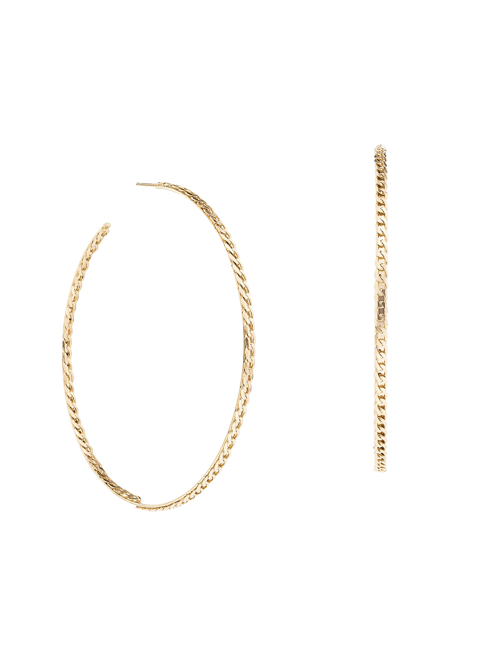 Lana Women's 14K Yellow Gold Nude Curb Chain Hoops - Gold