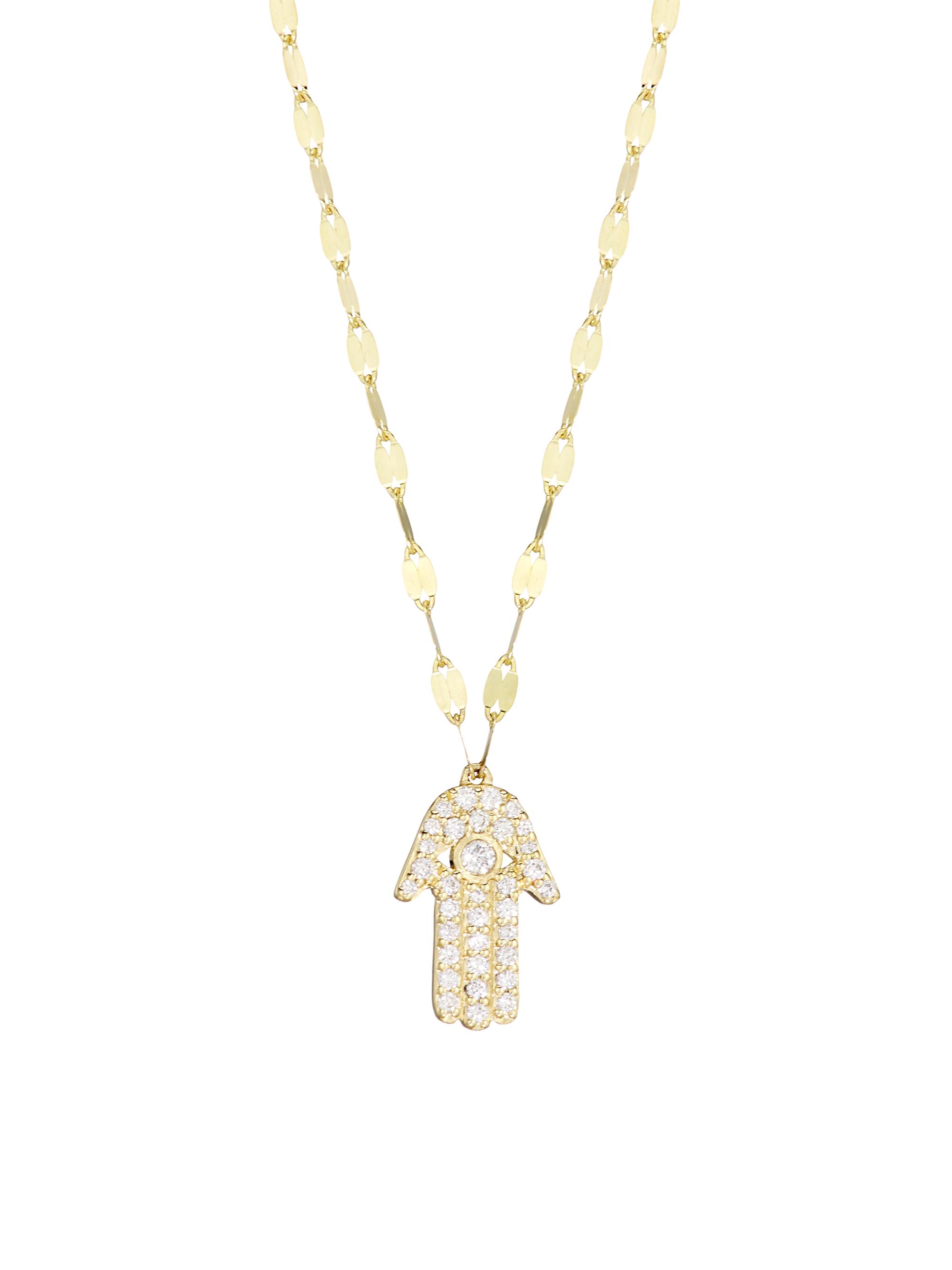 Lana Women's 14K Yellow Gold & Diamond Hamsa Pendant Necklace - Yellow Gold