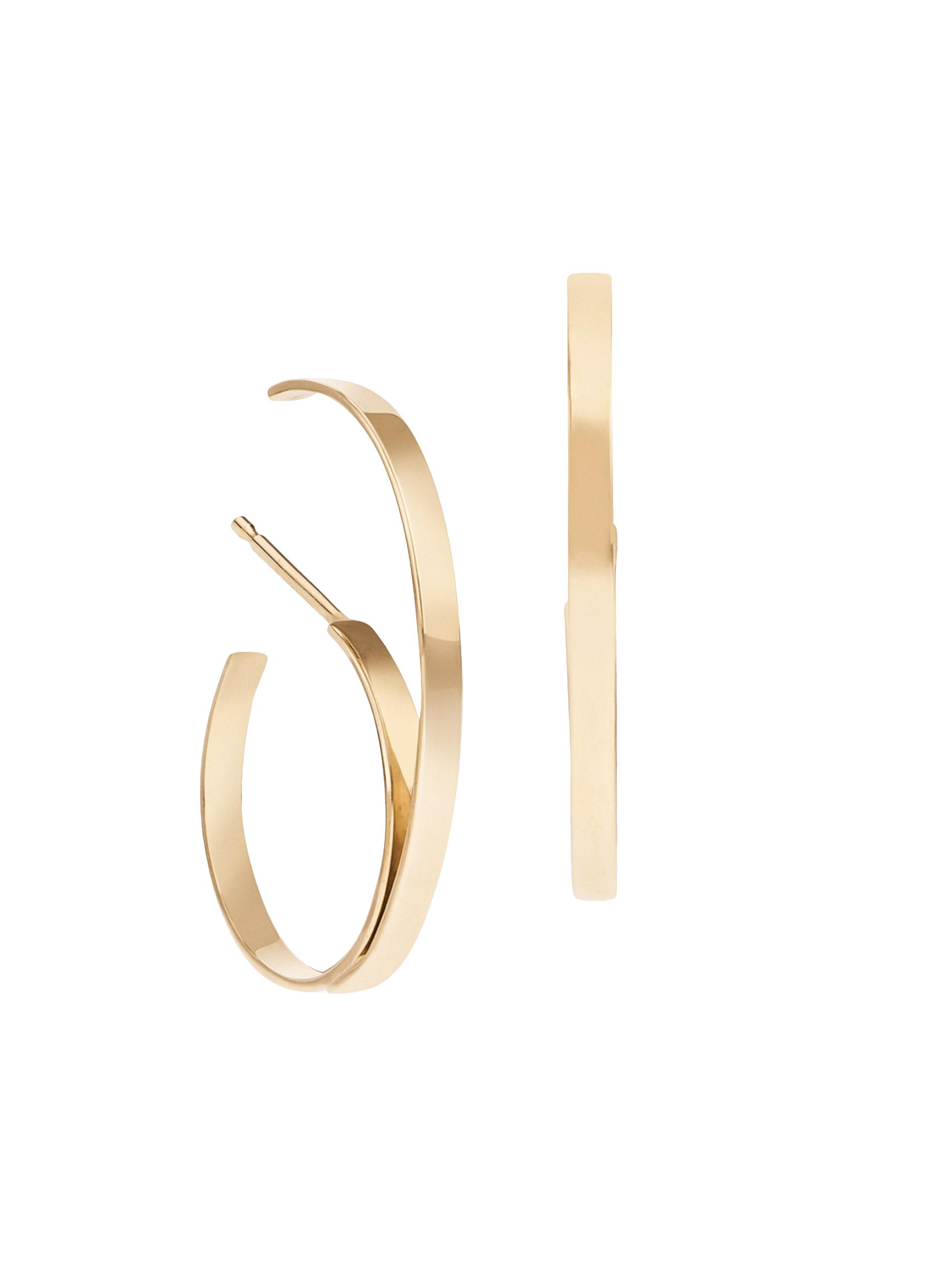Lana Women's 14K Yellow Gold Upward Hooked Cuff Hoops - Gold