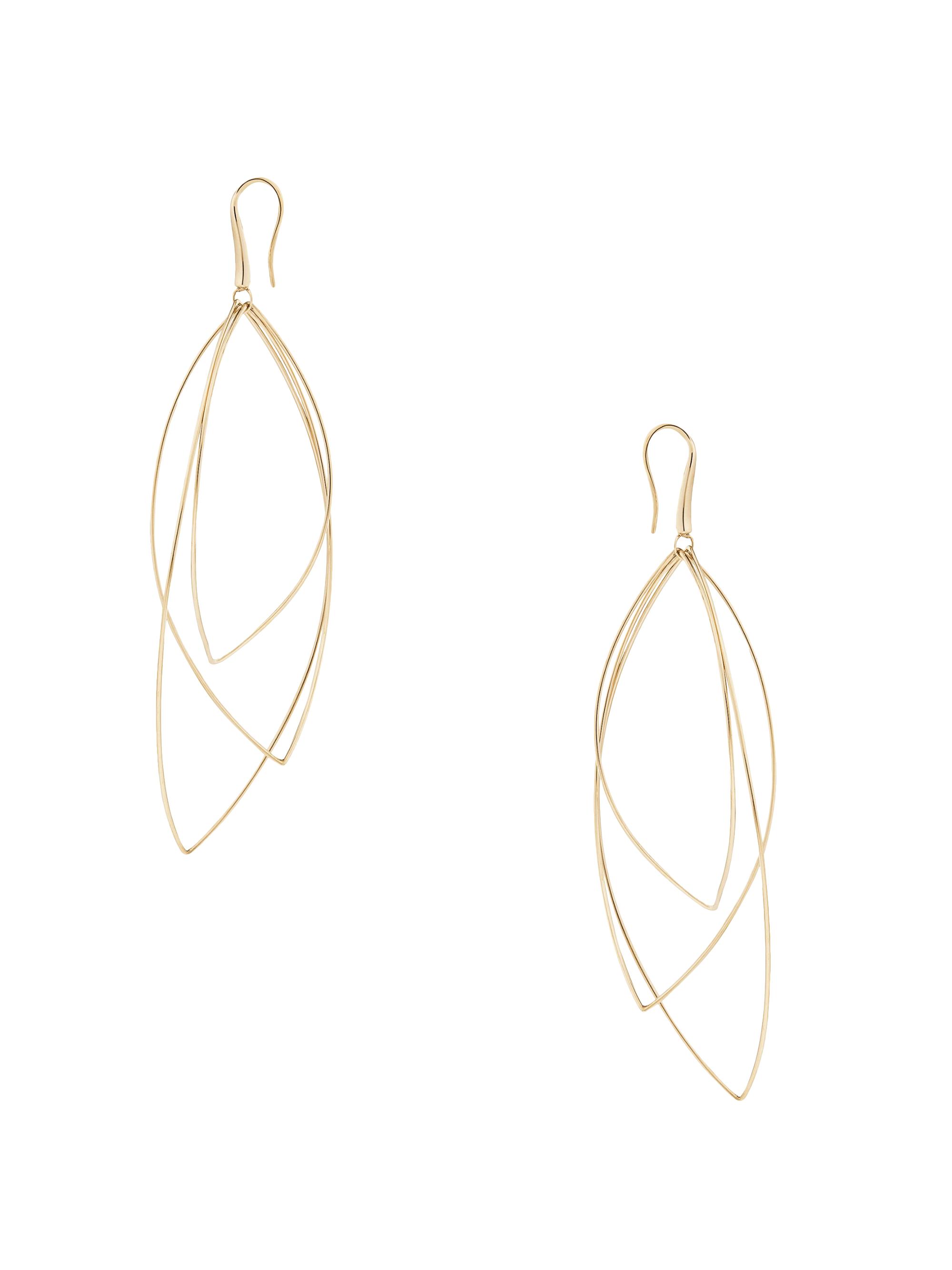 Lana Women's 14K Yellow Gold Multi-Curve Wire Marquis La Bangle Earrings - Gold