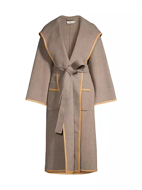 Tory Burch Hooded Belted Coat - ShopStyle
