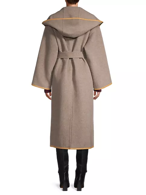 Belted Double Face Hooded Wrap Coat - Ready to Wear