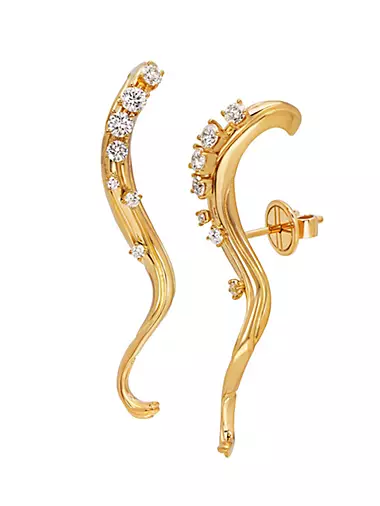 Bahia 18K Yellow Gold & Diamond Earrings