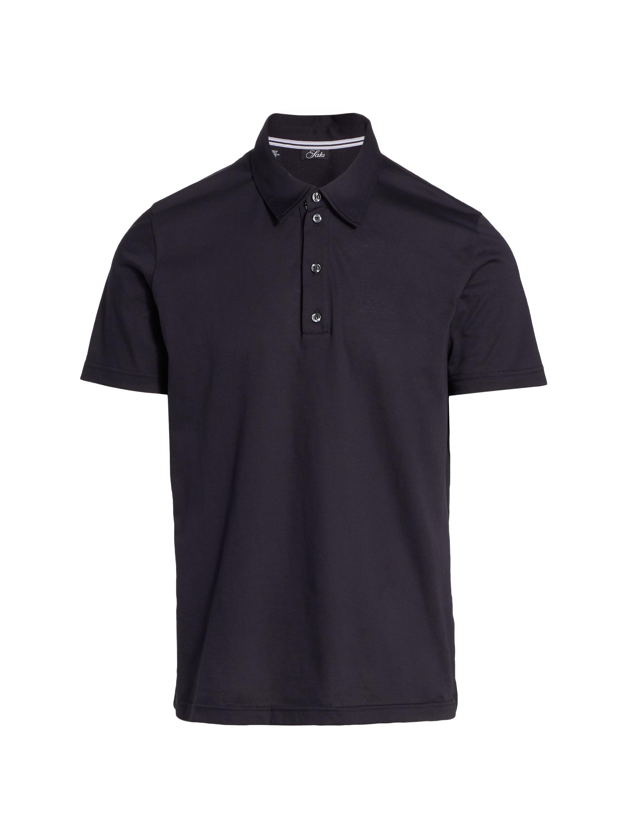 Saks Fifth Avenue Men's Slim-Fit Short-Sleeve Polo Shirt - Navy