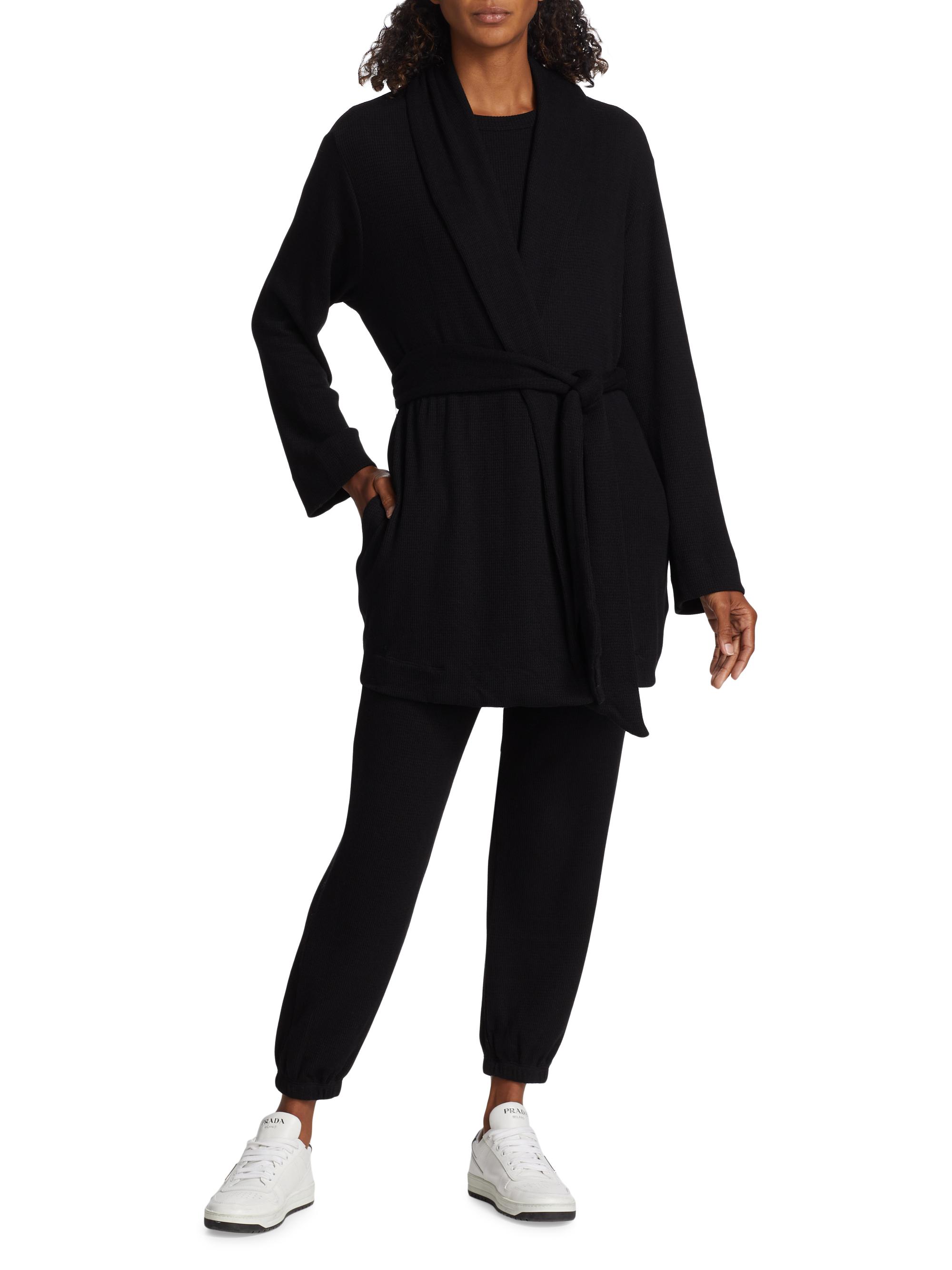 Leset Women's 3-Piece Willow T-Shirt, Joggers, & Sweater Set - Black