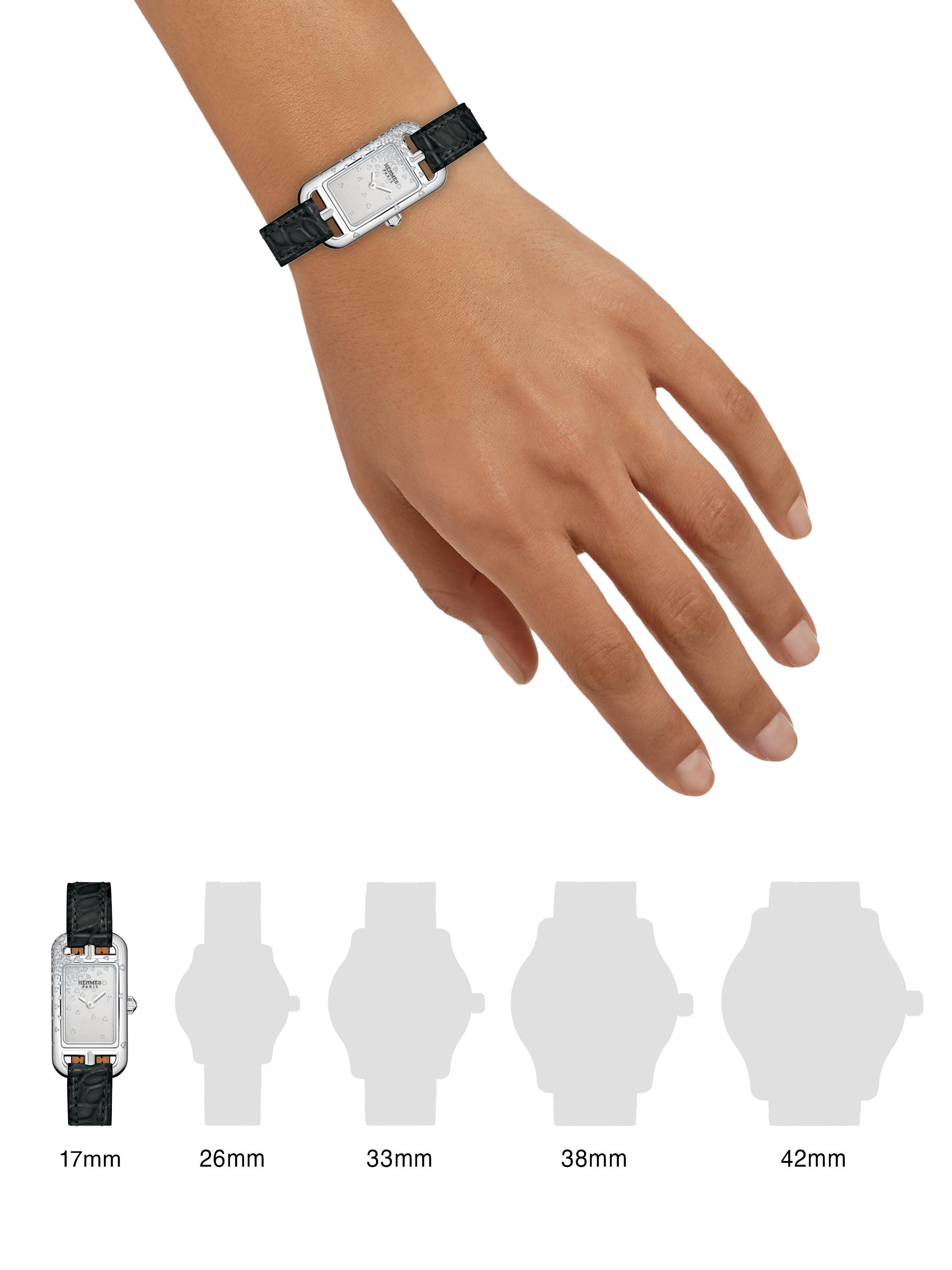 HERMÈS Nantucket Stainless Steel, 0.3 TCW Diamond & Alligator