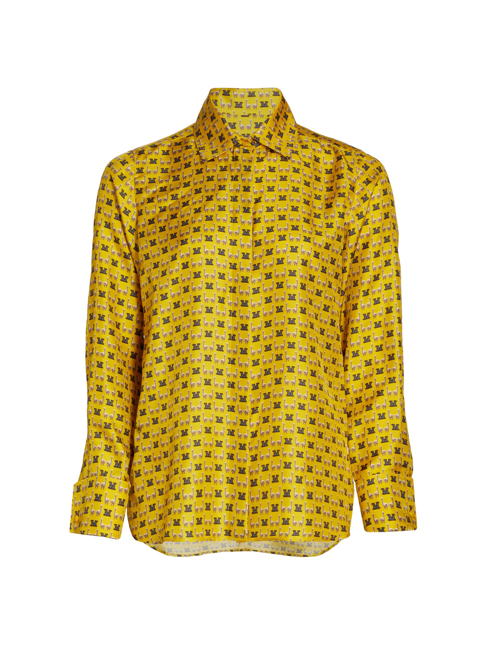 Max Mara Women's Silk Printed Blouse - Yellow