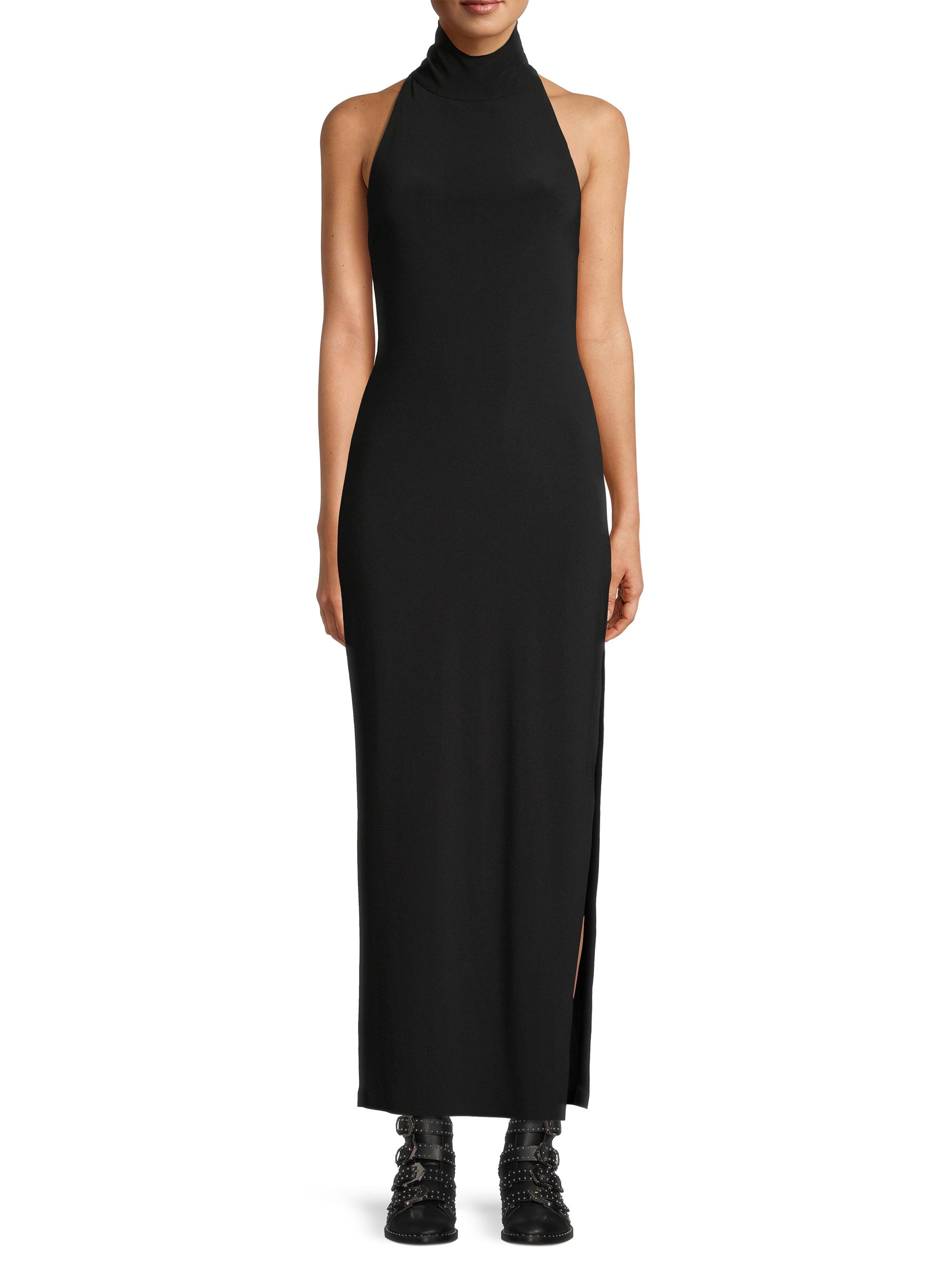 Norma Kamali Halter Turtleneck Slit Gown | Saks Fifth Avenue