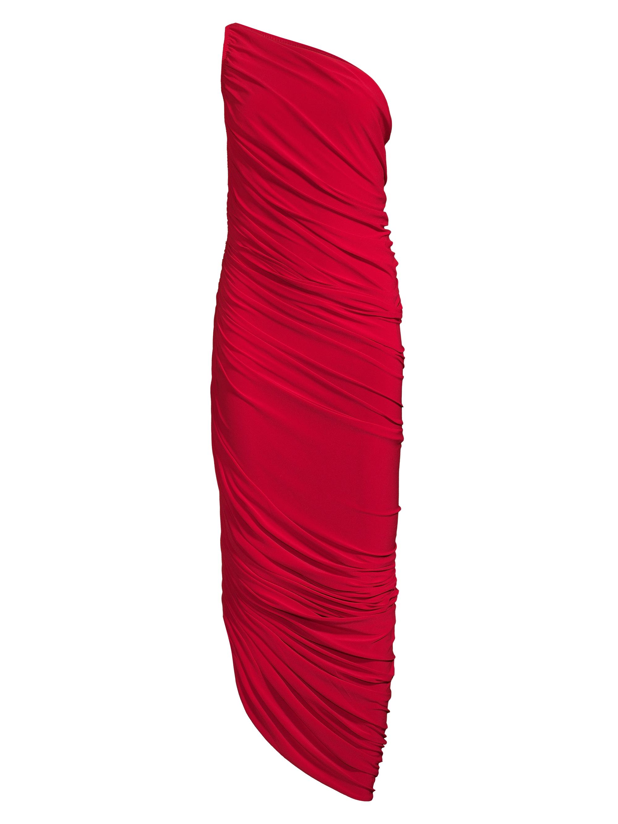 norma kamali diana one-shoulder ruched midi dress Norma Kamali Diana One-shoulder Gown