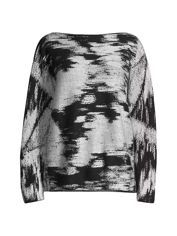 Dolman-Sleeve Jacquard Sweater