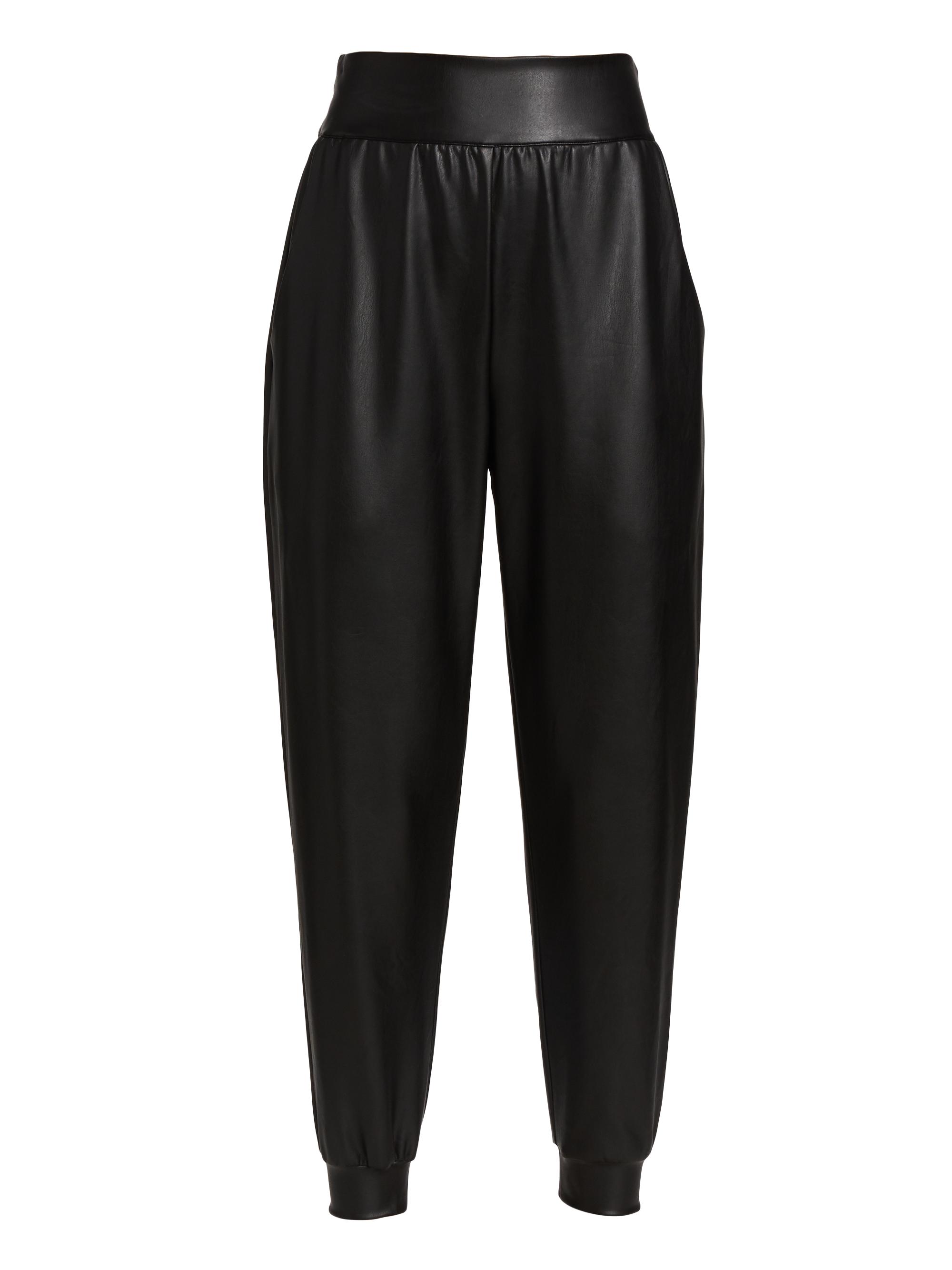 susana monaco Women's Faux Leather Jogger Pants - Black