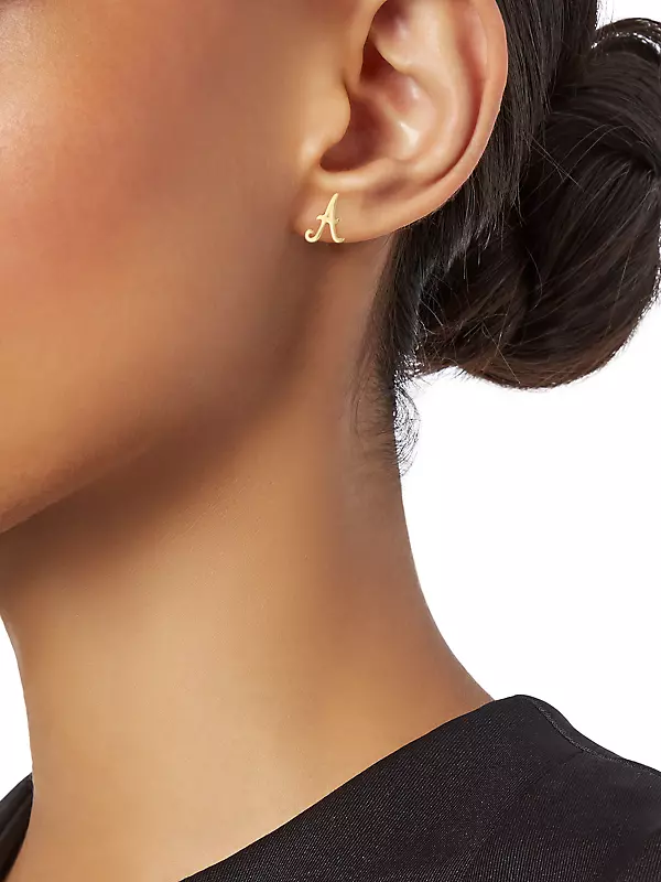Diamond Initial Stud Earring