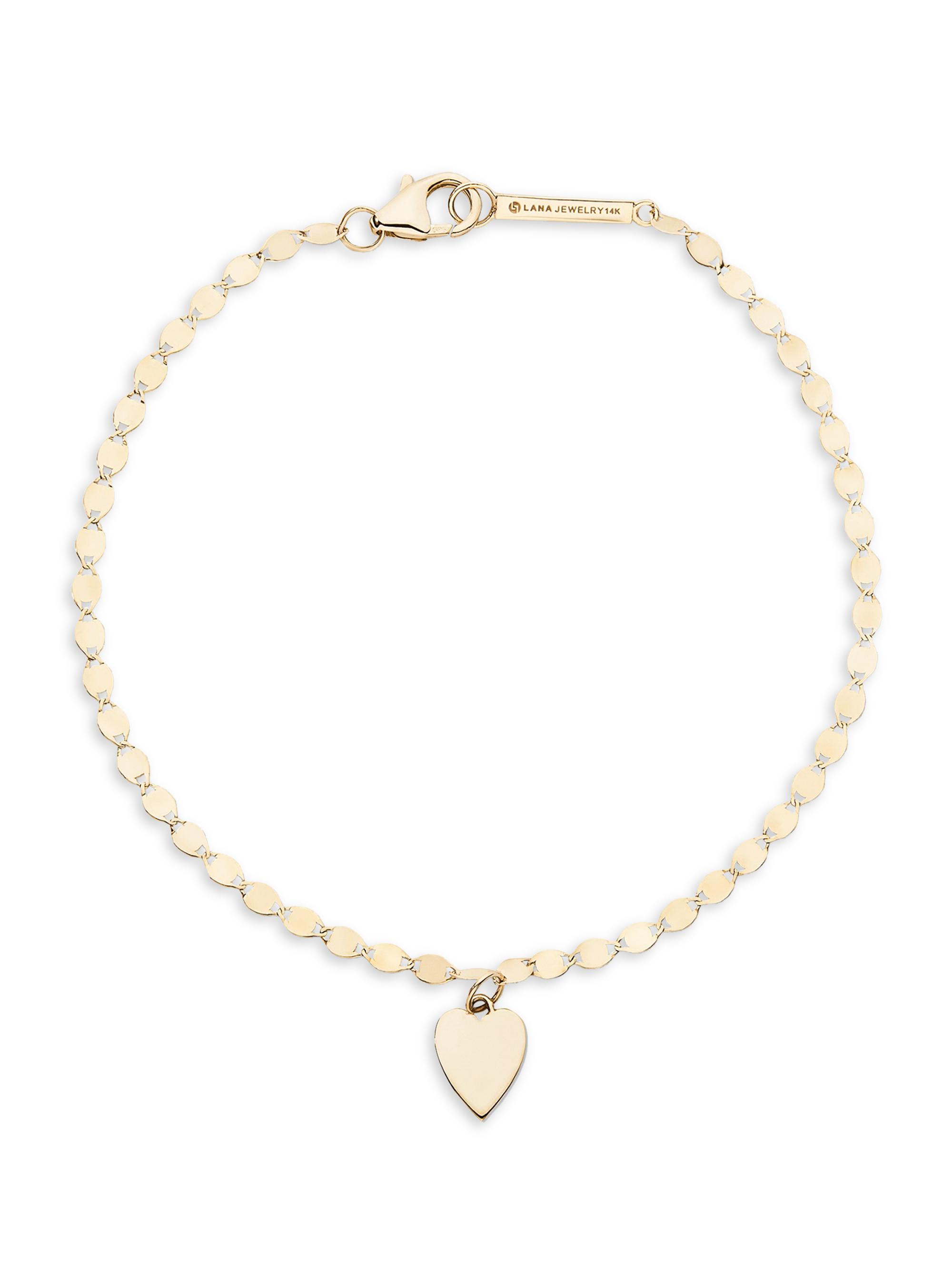 Lana Women's 14K Yellow Gold Heart Charm Bracelet - Yellow Gold