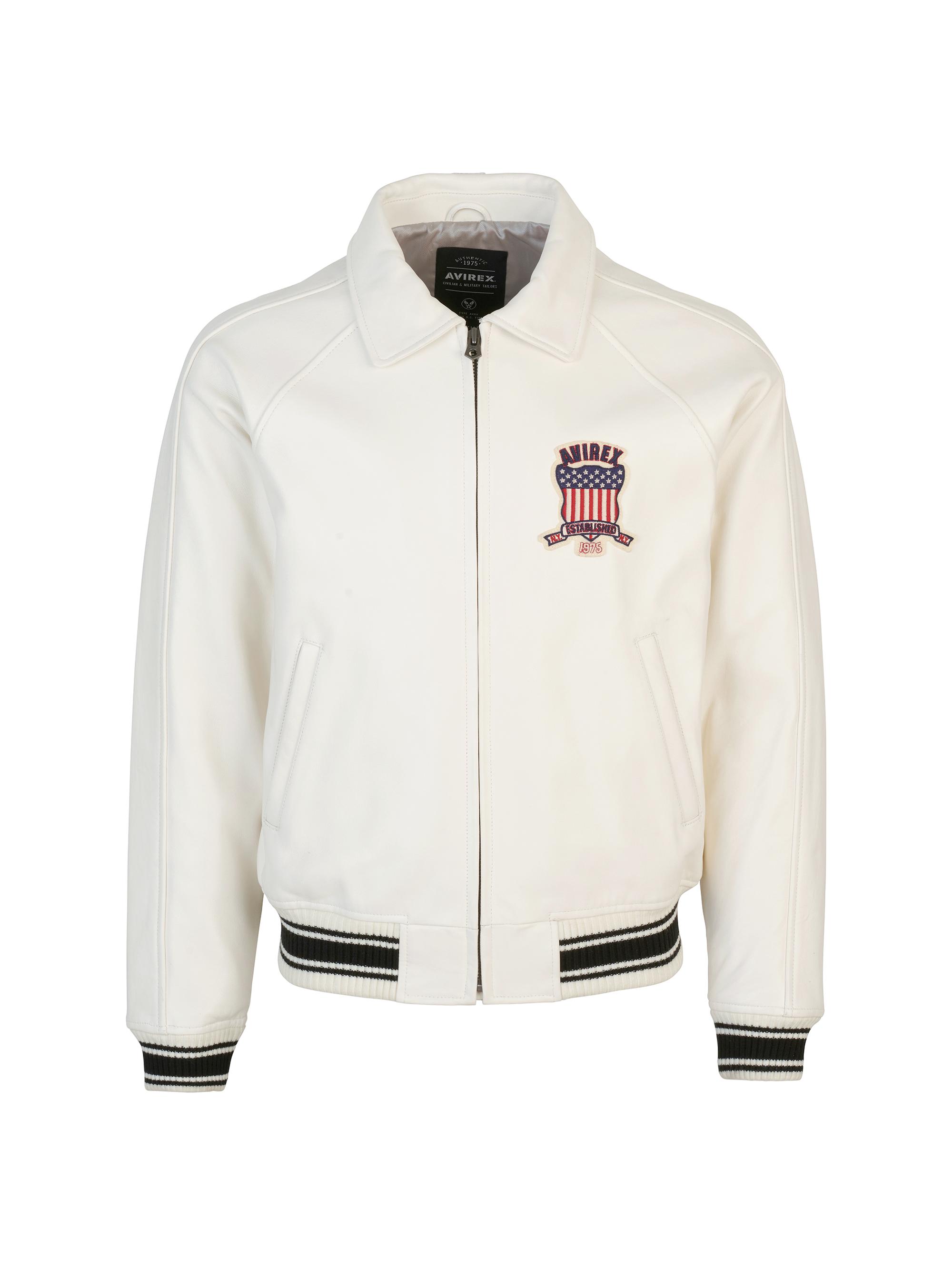 AVIREX Men's Icon Leather Jacket - Snow White | Thumbnail 7