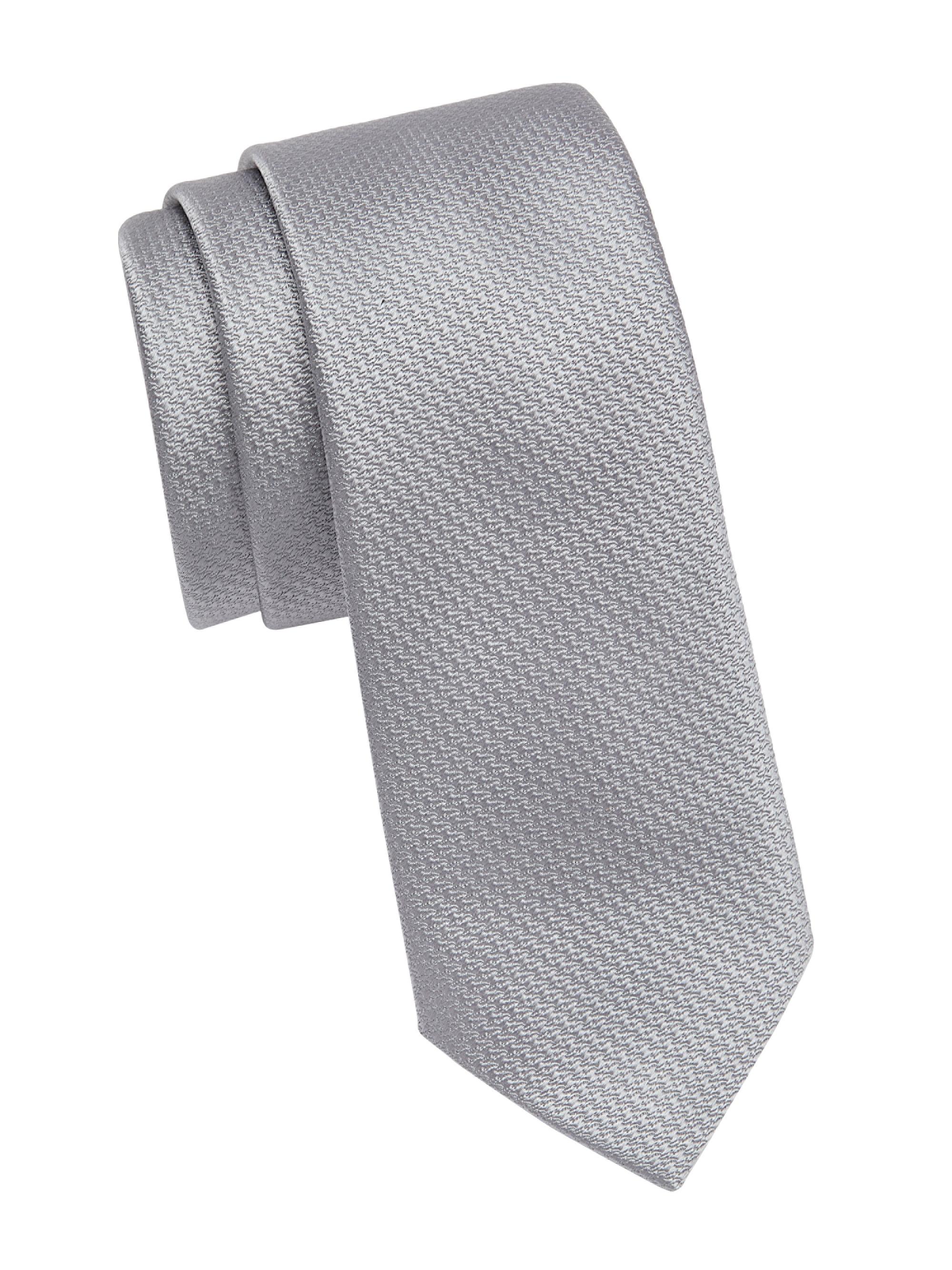 Saks Fifth Avenue Men's COLLECTION Formal Skinny Tie - Silver