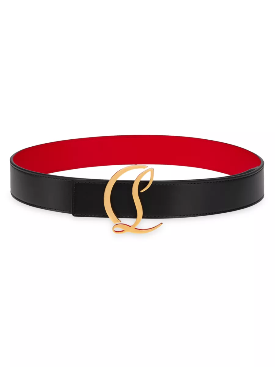 CL Logo - Belt - Calf leather - Black - Christian Louboutin