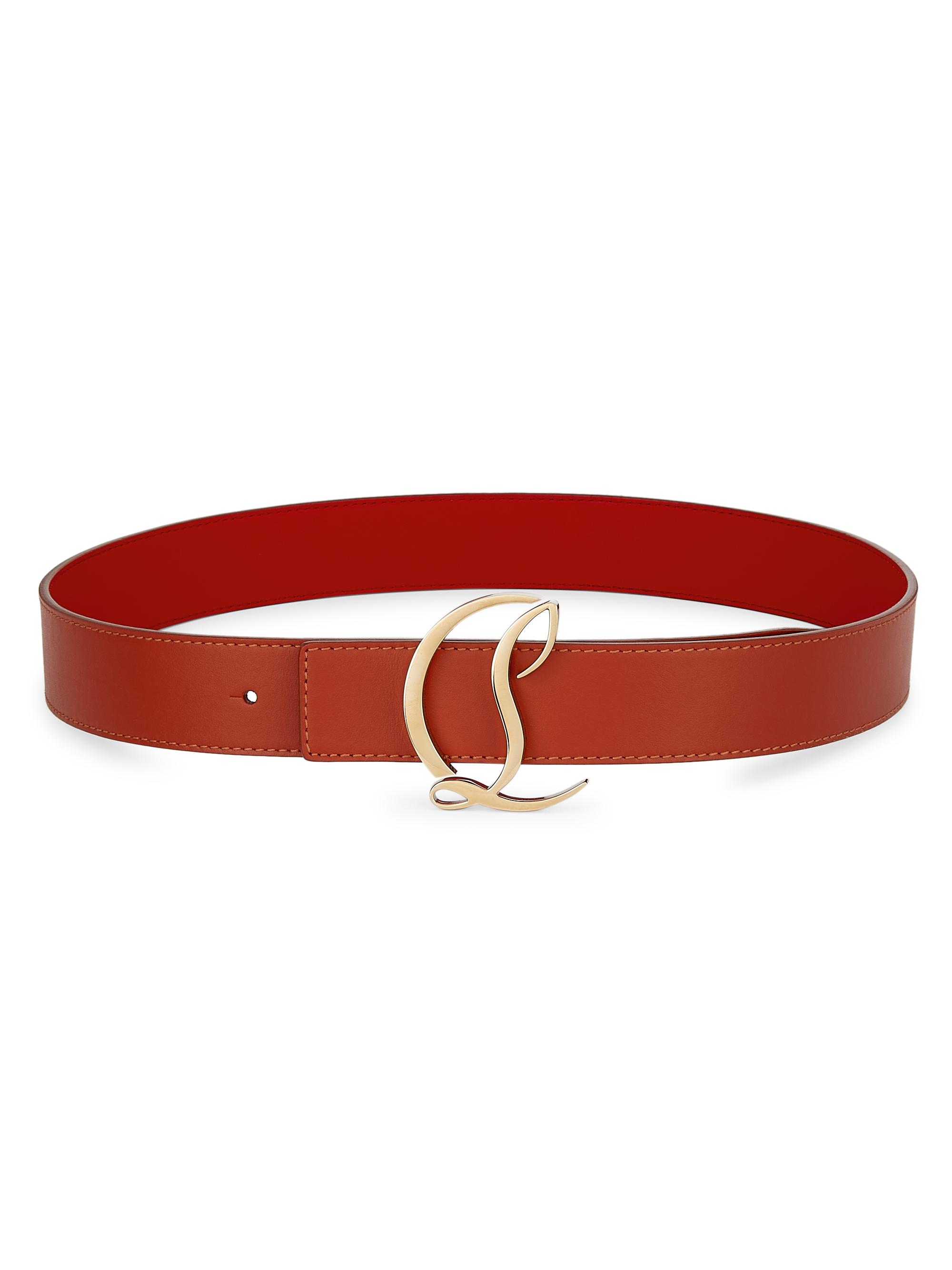 Christian Louboutin Women's Logo Leather Belt - Rouquine
