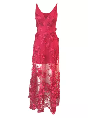 Shop Dress The Population Sidney Sheer Lace Gown | Saks Fifth Avenue