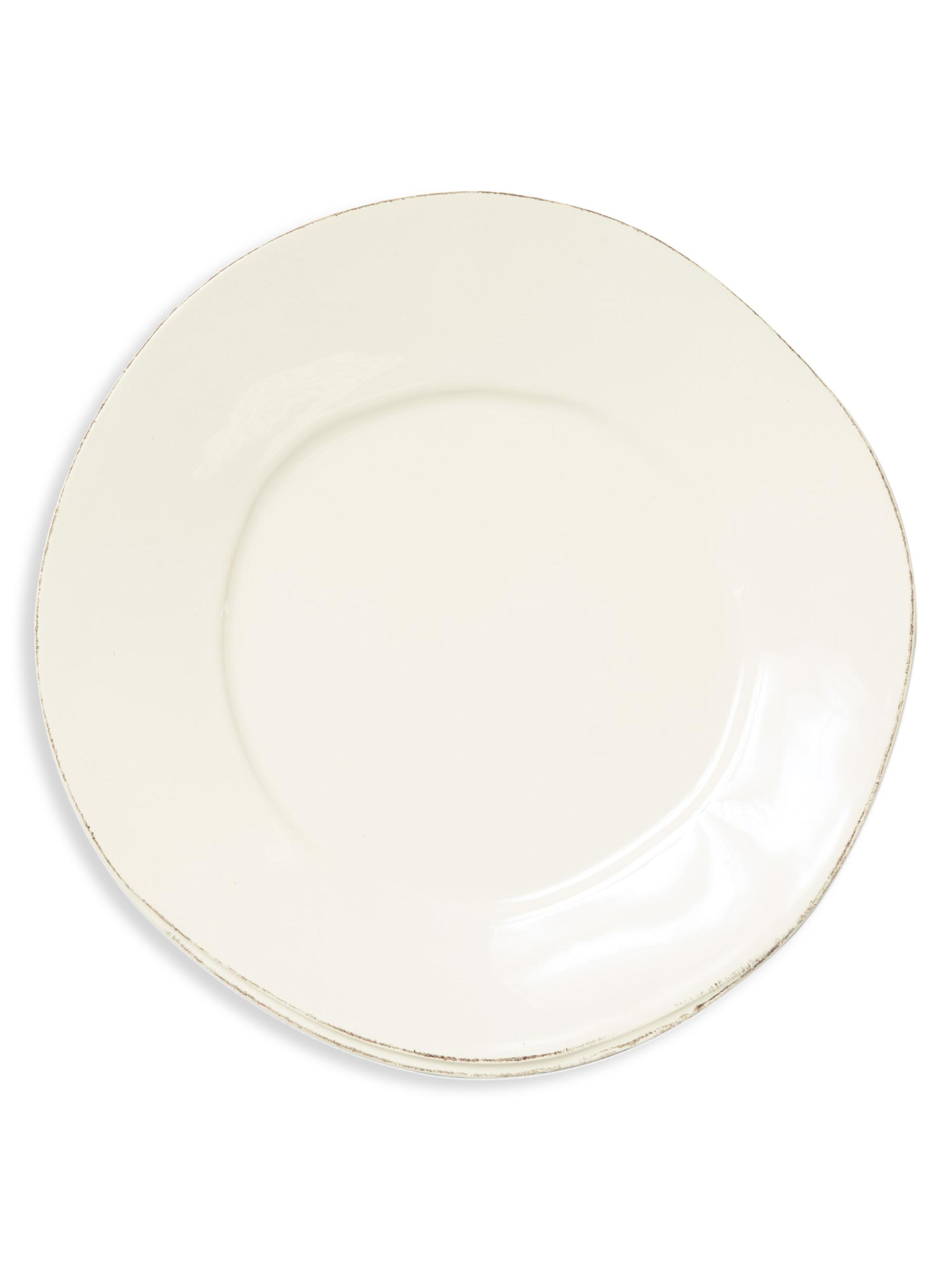 Vietri Lastra Aqua European Dinner Plate - Linen