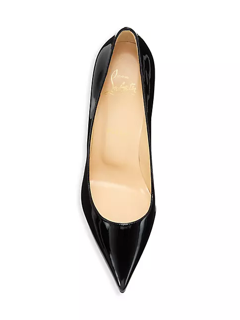 Christian Louboutin Black Decollete Classic Leather Patent Shoes Designer  Heels