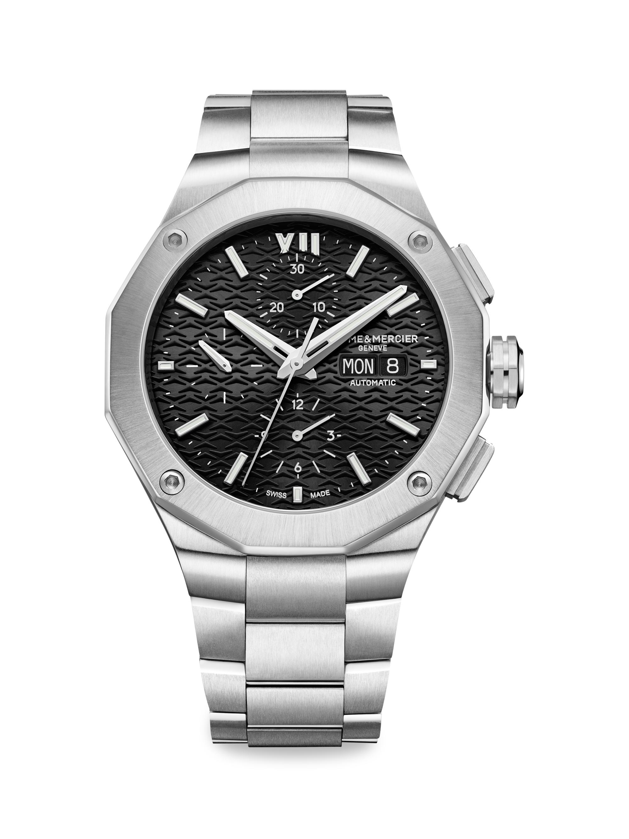 Baume & Mercier Men's Riviera 10624 Stainless Steel Chronograph Watch - Silver