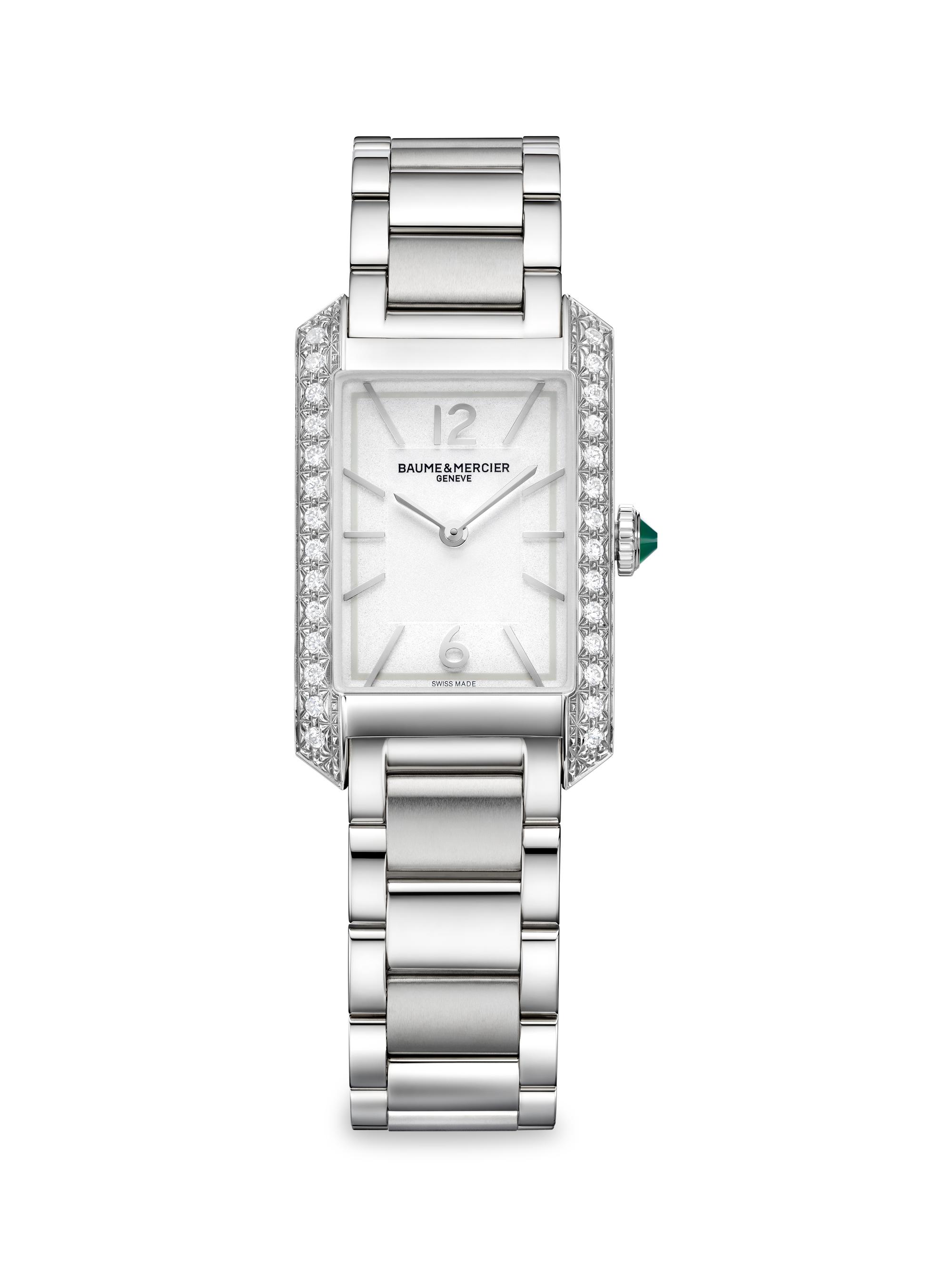 Baume & Mercier Women's Hampton 10631 Stainless Steel & Diamond Bracelet Watch - Silver