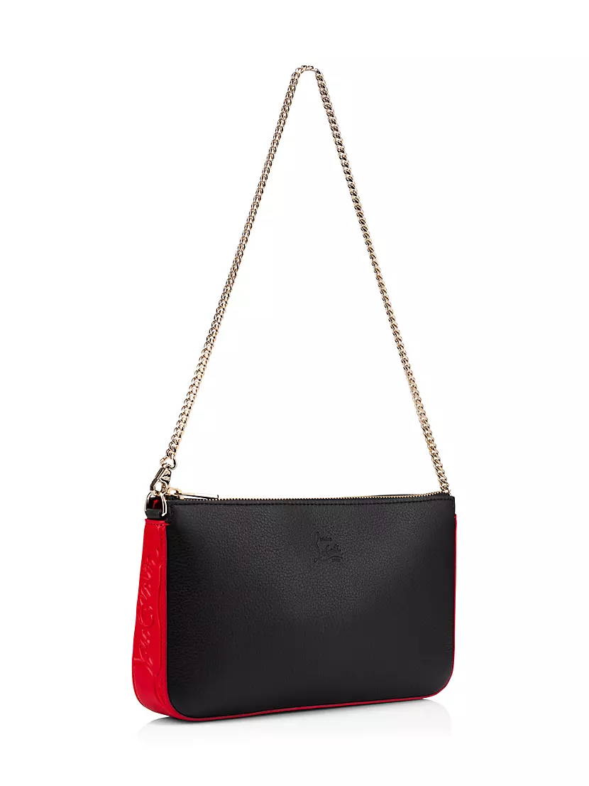 Christian Louboutin, Loubila Chain-embellished Leather Shoulder Bag, Black, One size