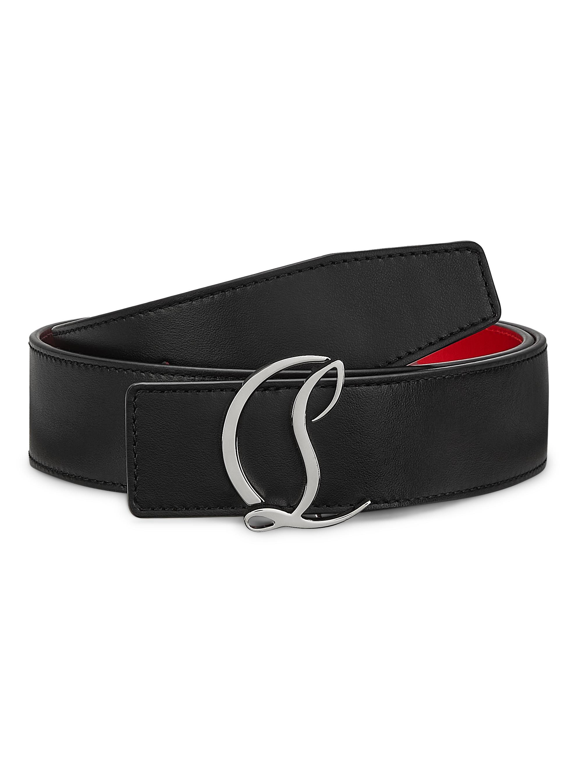 Christian Louboutin Men's CL Logo Buckle Leather Belt