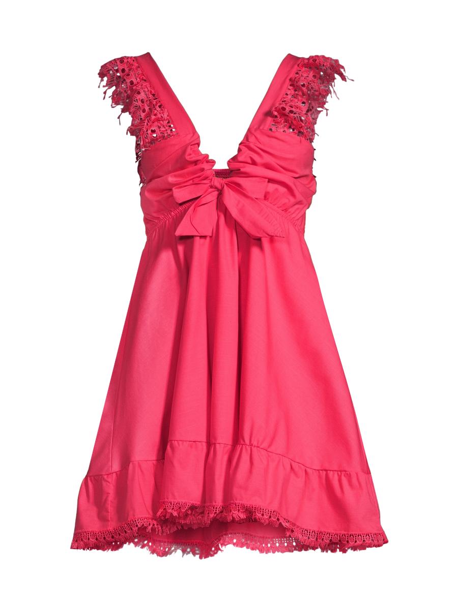 Peixoto Farrah Lace Trim Mini Dress | Saks Fifth Avenue