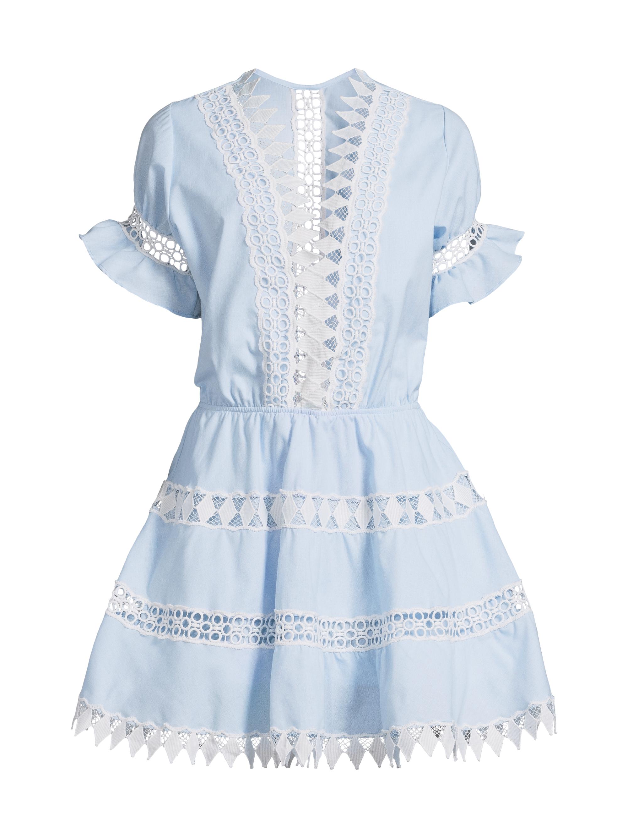 Peixoto Women's Ora Embroidered Mini Dress - Blue White