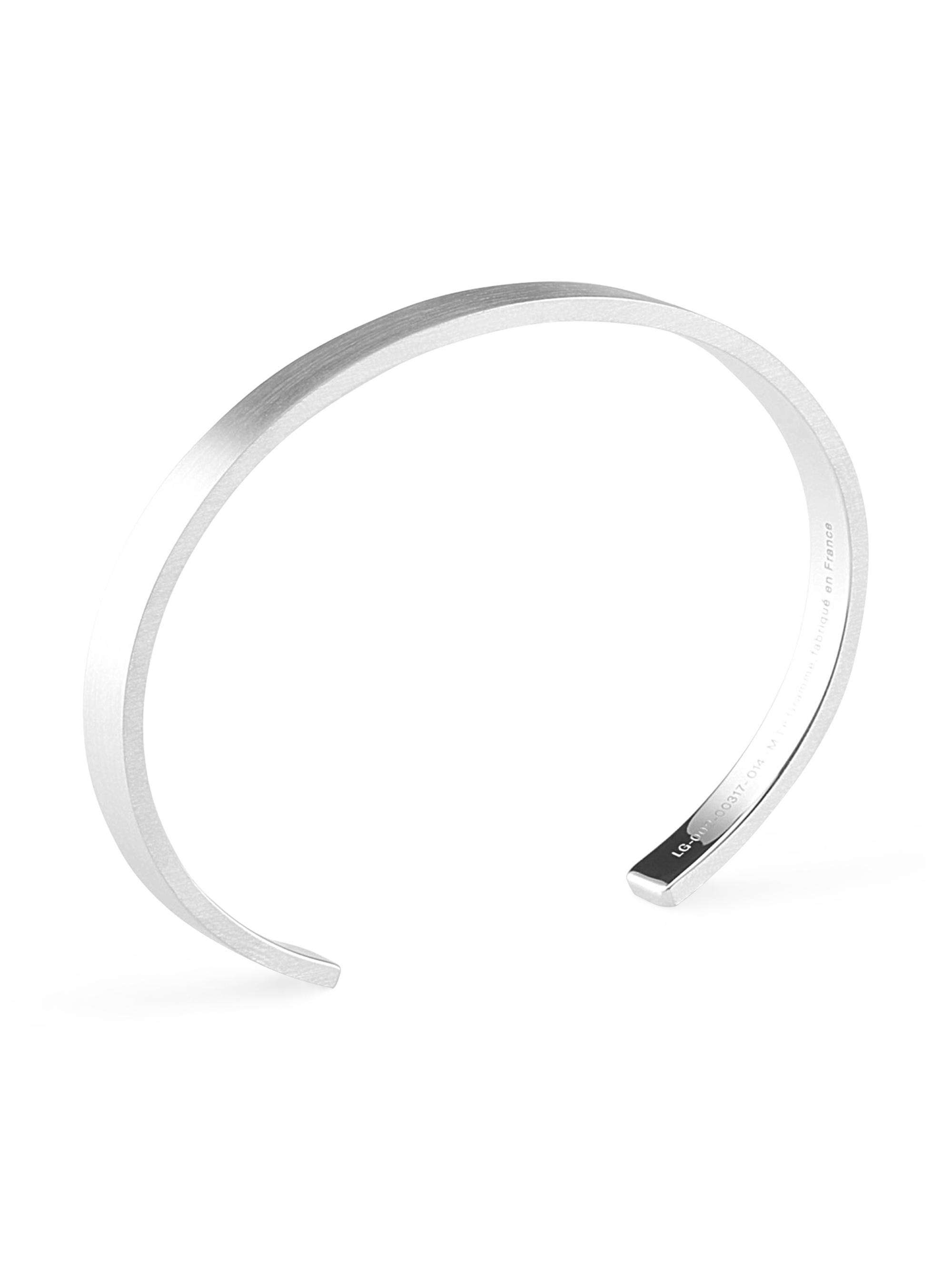 Le Gramme Men's Unisex 15G Brushed Sterling Silver Ribbon Bracelet - Silver