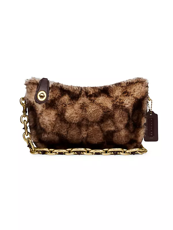 Swinger The Coach Originals Leather And Signature Shearling Shoulder Bag