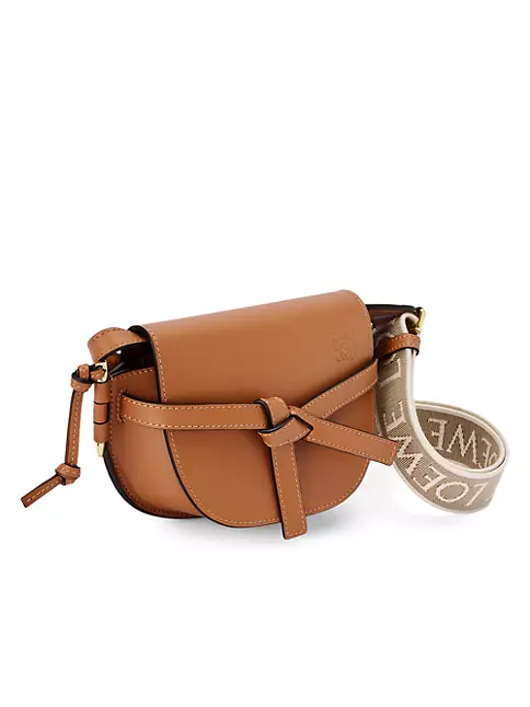 Loewe Grey/Brown Leather Gate Anagram Bucket Bag