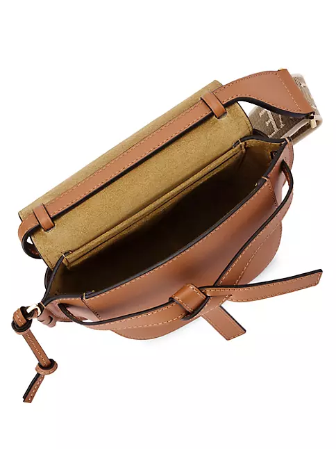 Loewe Gate Shoulder Bag Leather and Straw Mini Brown 2177537