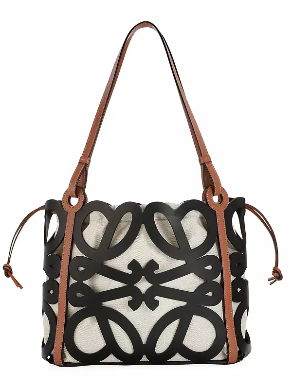Small Anagram Cutout Leather Tote