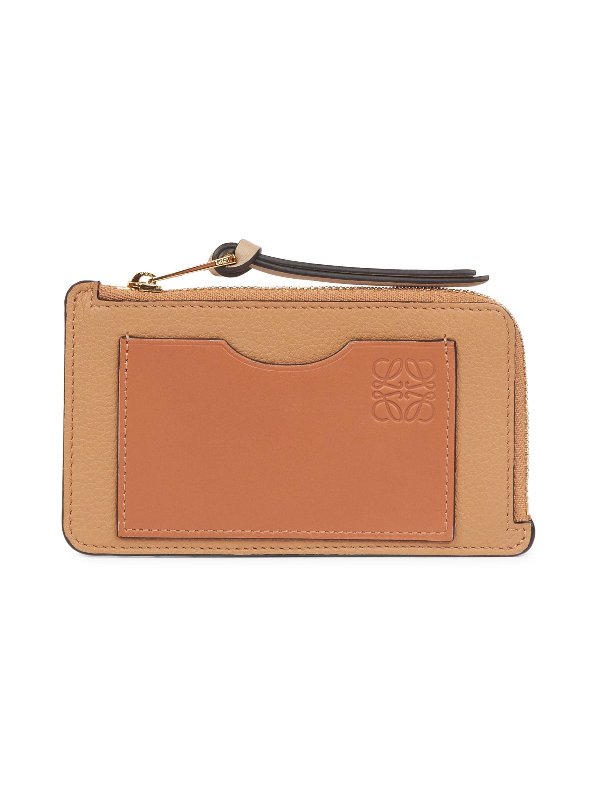 LOEWE Women's Two-Tone Leather Card Holder - Toffee