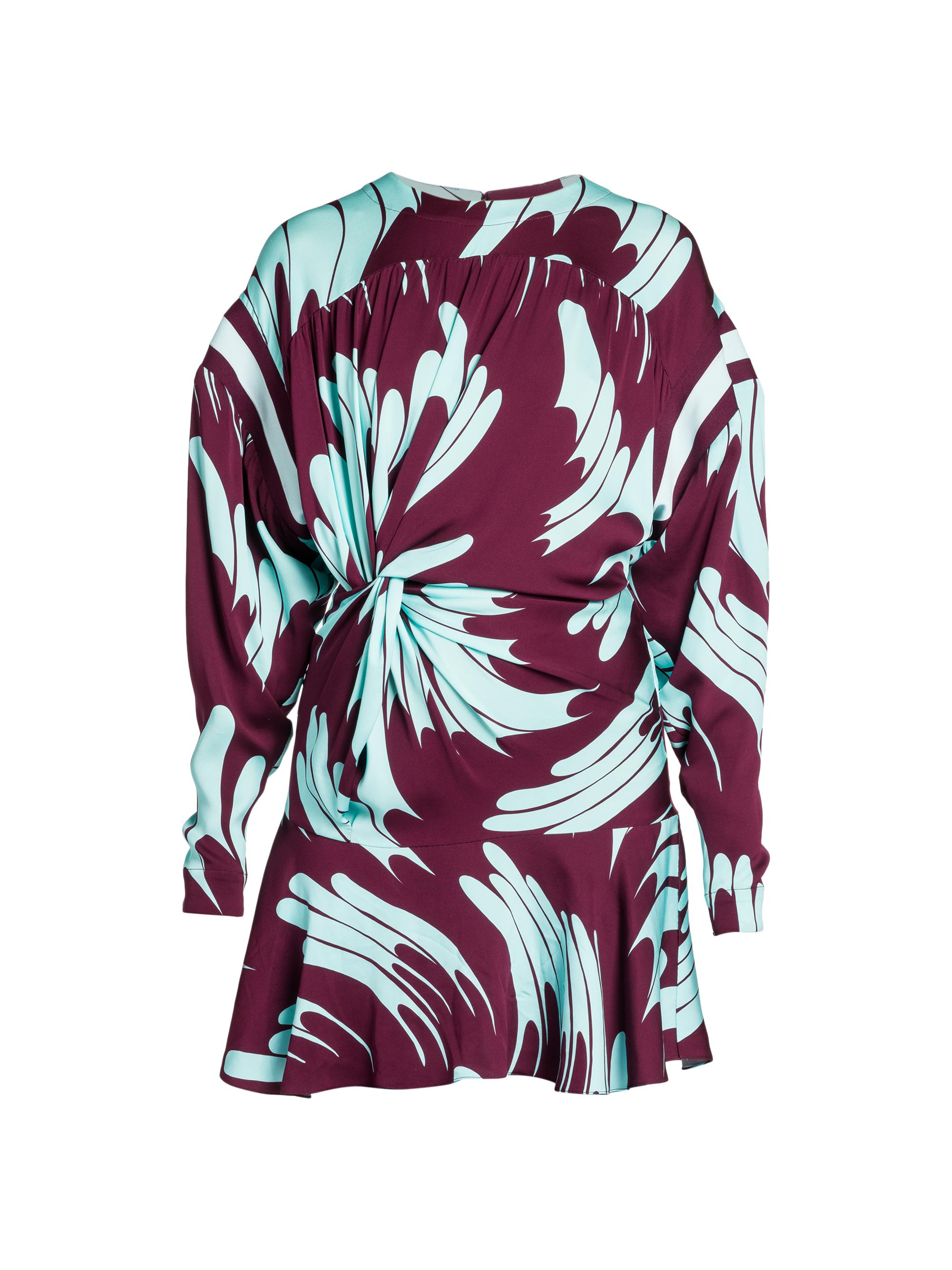 Stella McCartney Women's Maisie Abstract Print Front-Twist Minidress - Wine Aqua