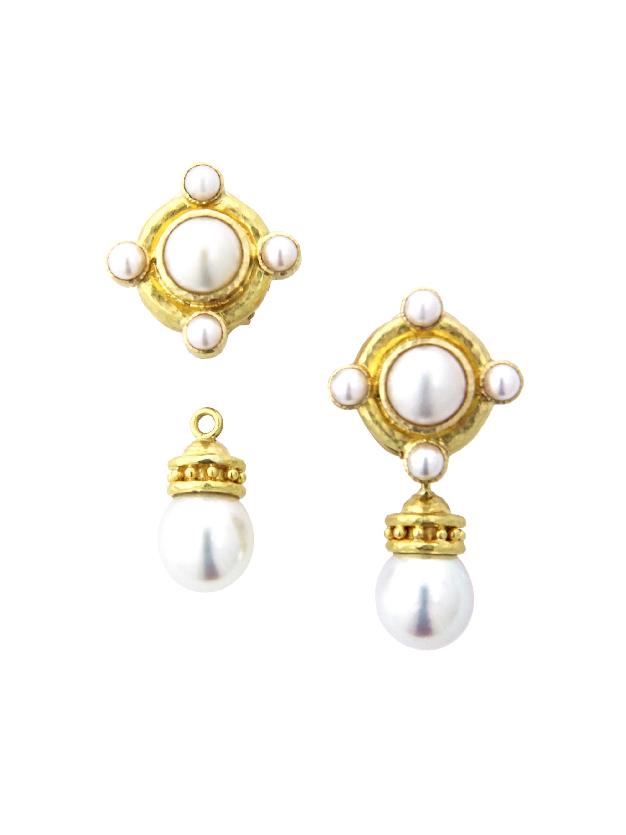 Elizabeth Locke Women's 19K Yellow Gold & 9MM Pearl Drop Stud Earrings - Pearl