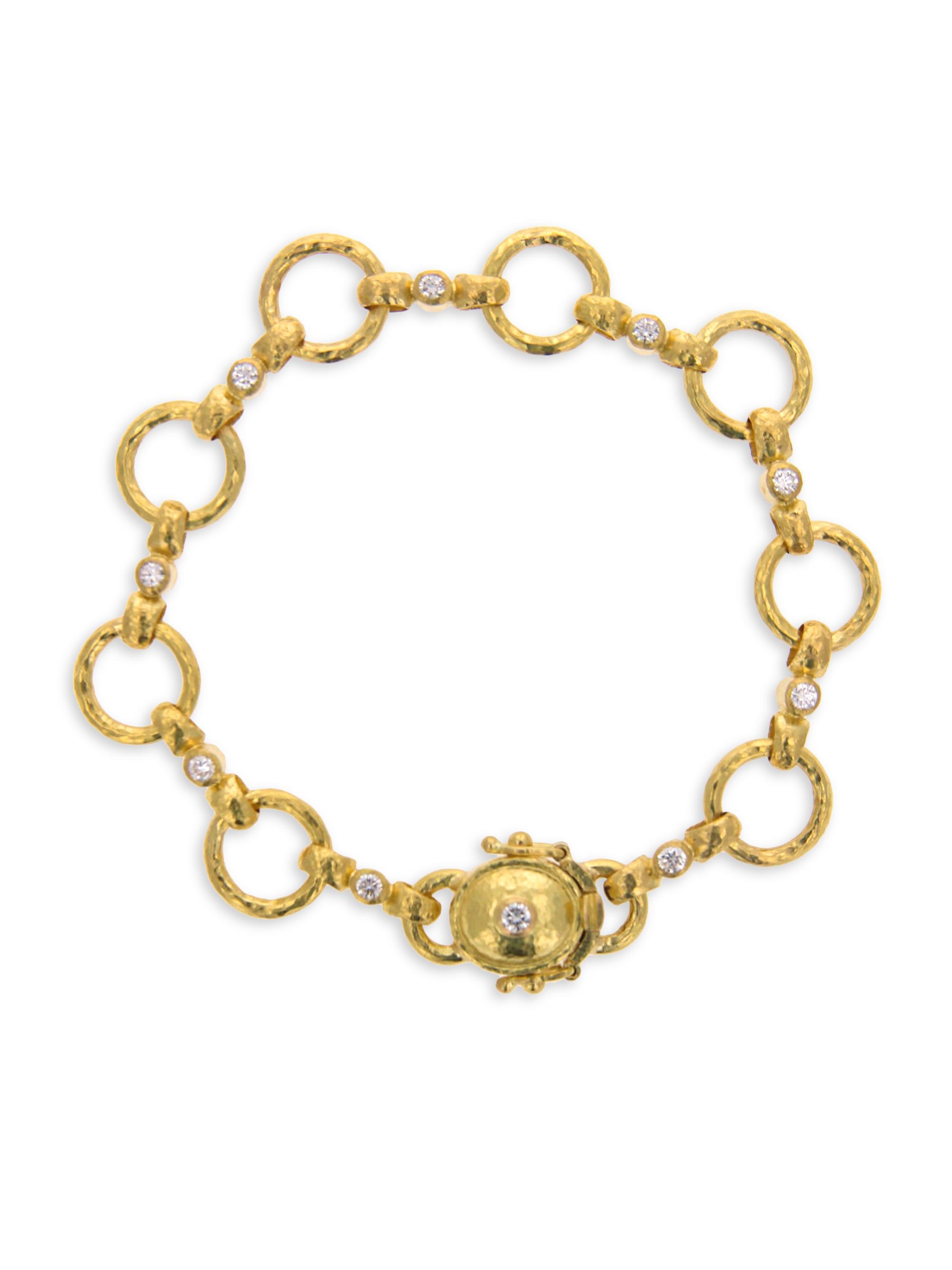 Elizabeth Locke Women's 19K Yellow Gold & Diamond Celtic Link Bracelet - Yellowgold