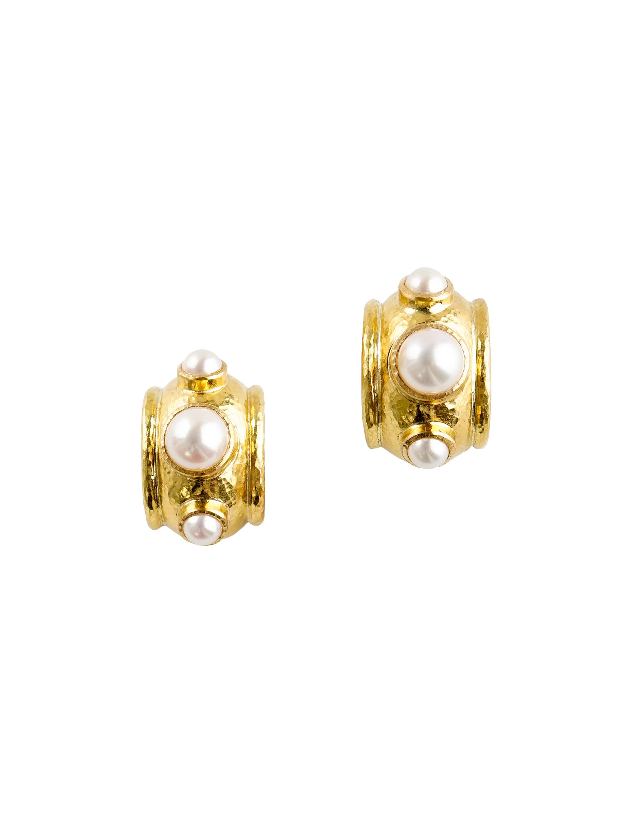 Elizabeth Locke Women's 19K Yellow Gold & 5-8MM Freshwater Pearl Hoop Earrings - Gold