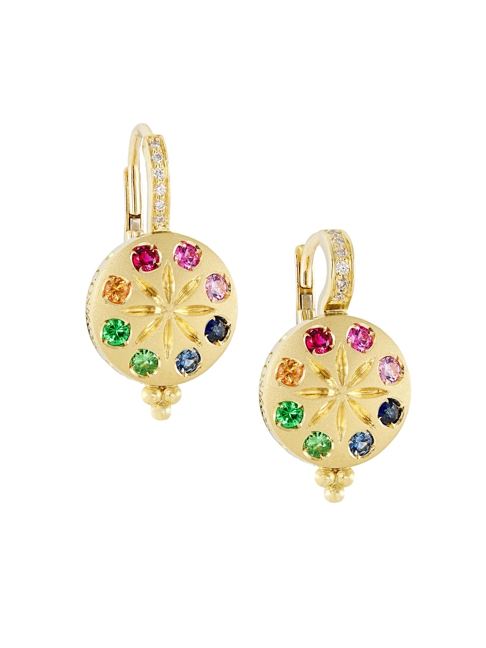 Temple St. Clair Women's Horizon 18K Yellow Gold & Multi-Stone Drop Earrings - Yellow Gold