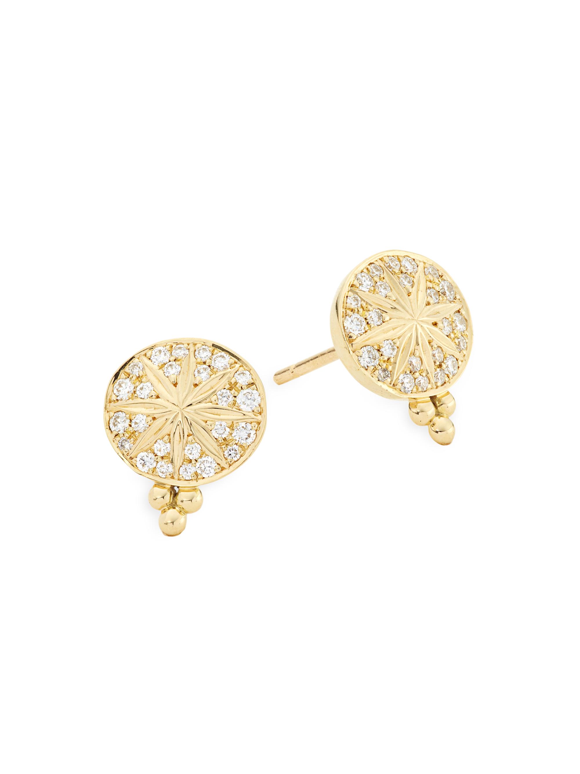 Temple St. Clair Women's Sorcerer 18K Yellow Gold & Diamond Stud Earrings - Yellow Gold