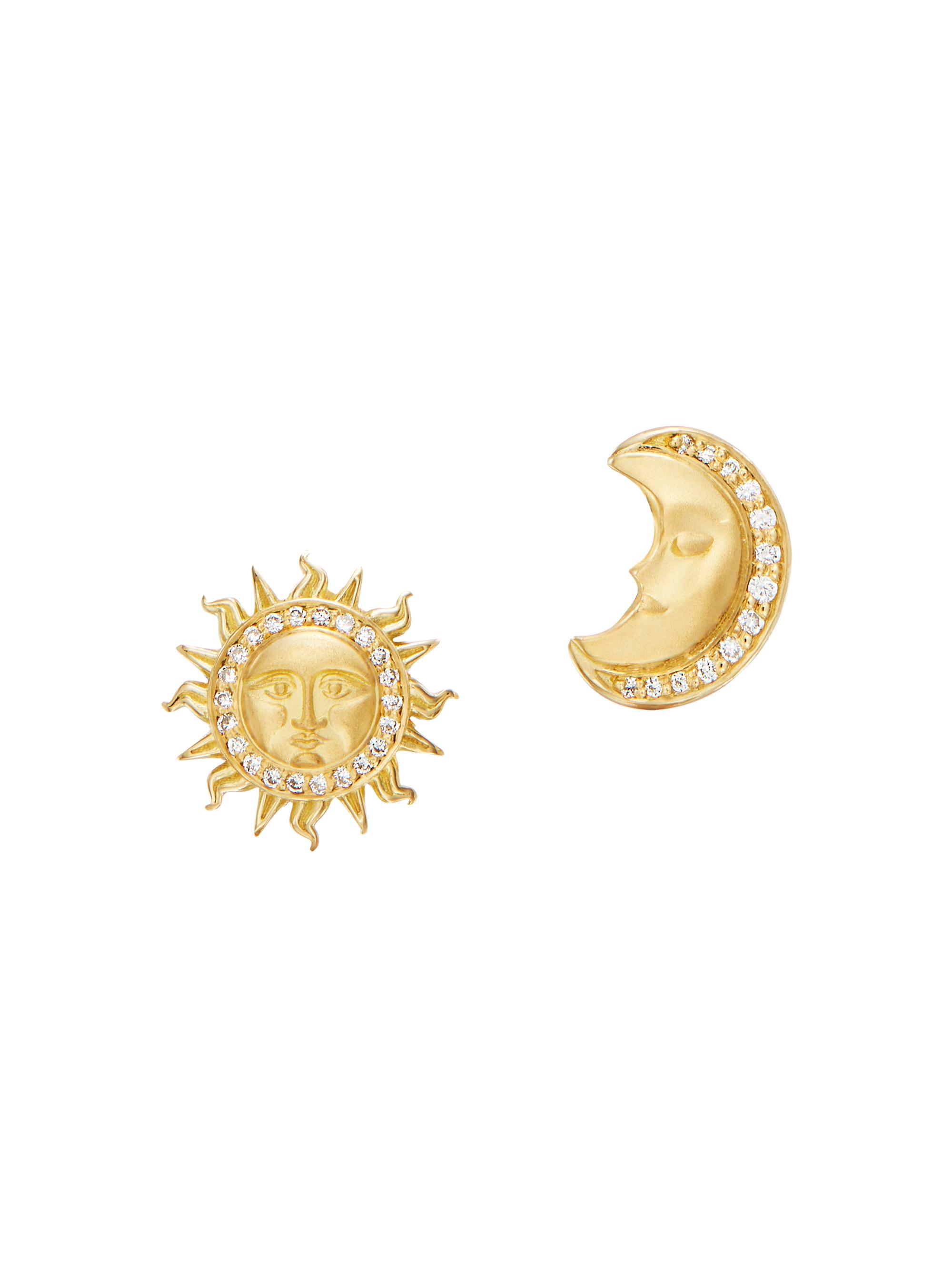 Temple St. Clair Women's Celestial Sole Luna 18K Yellow Gold & 0.17 TCW Diamond Moon & Star Stud Earrings - Yellow Gold