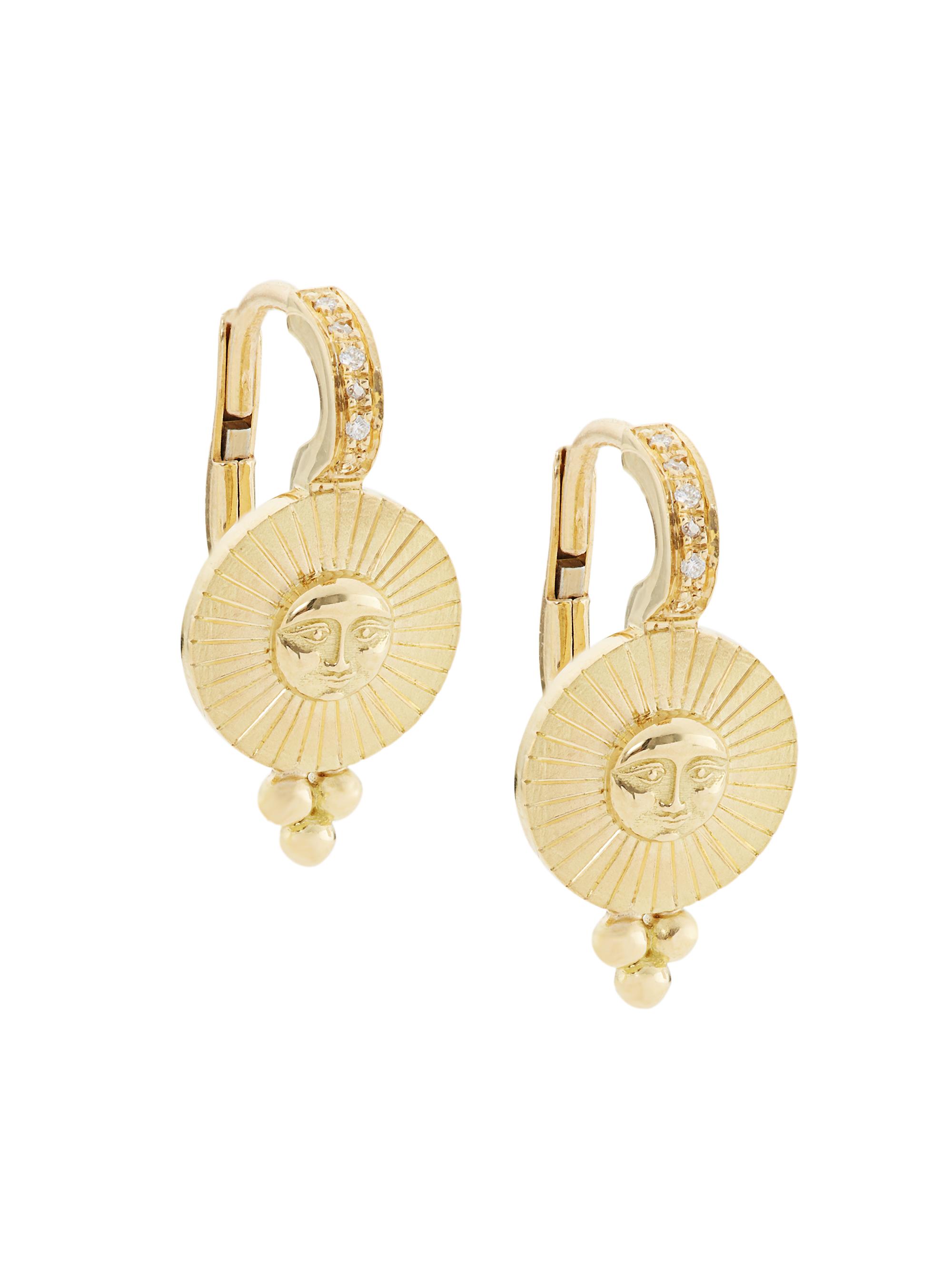 Temple St. Clair Women's Sole 18K Yellow Gold & Diamond Drop Earrings - Yellow Gold